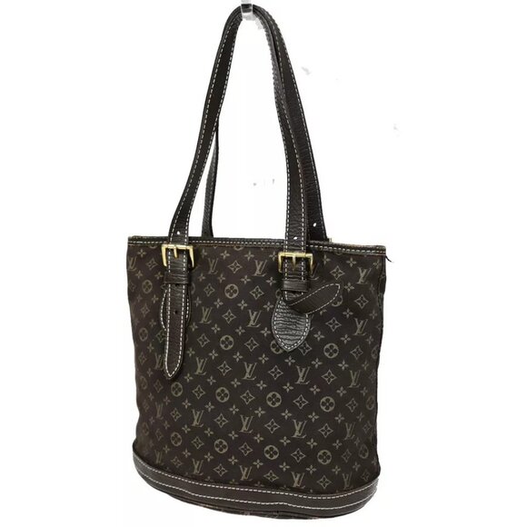 LOUIS VUITTON BUCKET PM Shoulder Tote Bag Monogram Mini Lin Ebene - Picture 1 of 16
